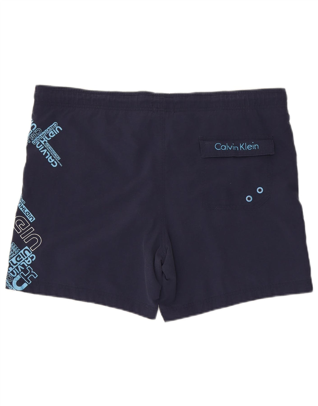 Calvin Klein Herren-Badeshorts mit Grafik, mittelgroß, marineblaues Nylon