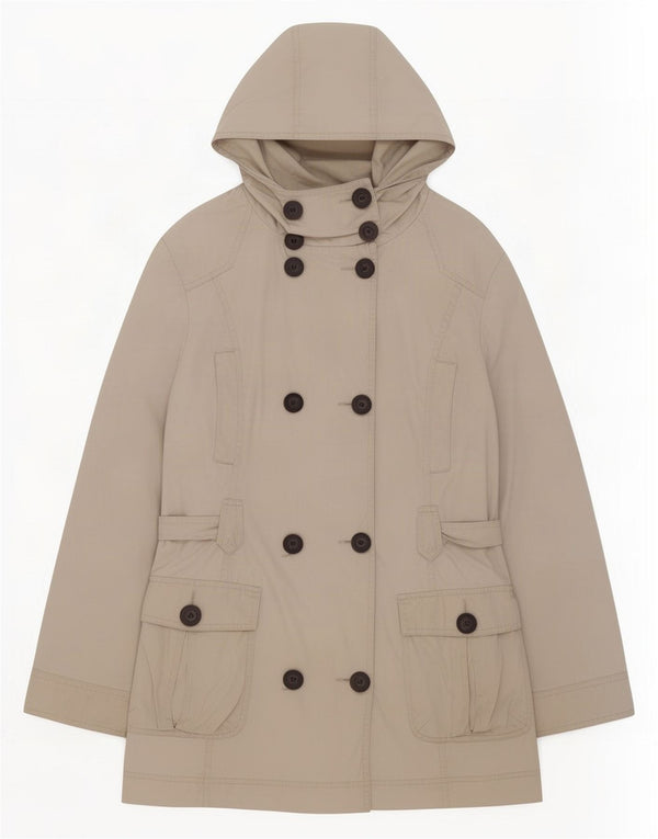 Marks & Spencer Damen-Trenchcoat mit Kapuze, UK 16, Größe L, Beige, Baumwolle