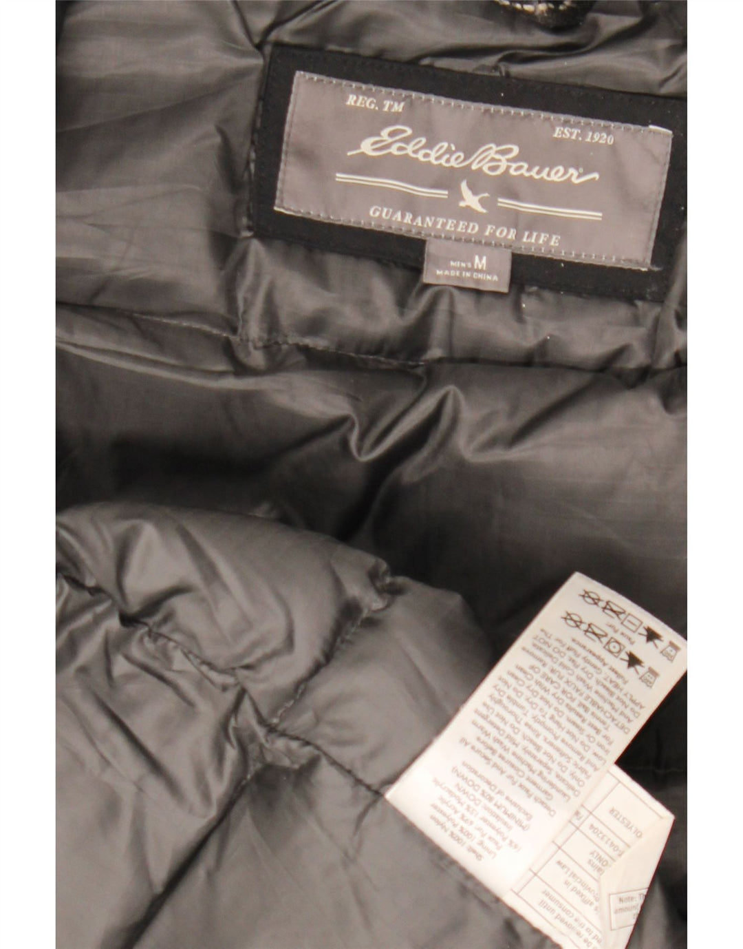 EDDIE BAUER Herren-Windbreakerjacke mit Kapuze, UK 38, Mittelschwarzes Nylon