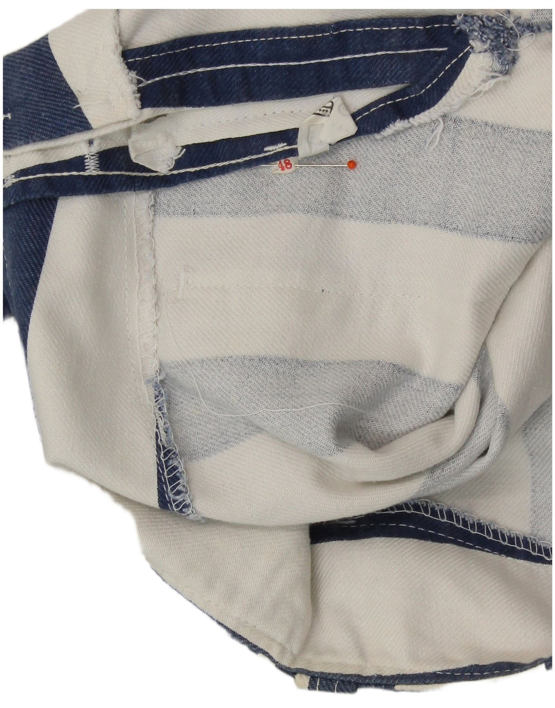 VINTAGE Damen Freizeithose mit hoher Taille IT 48 XL W34 L31 Blau Retro