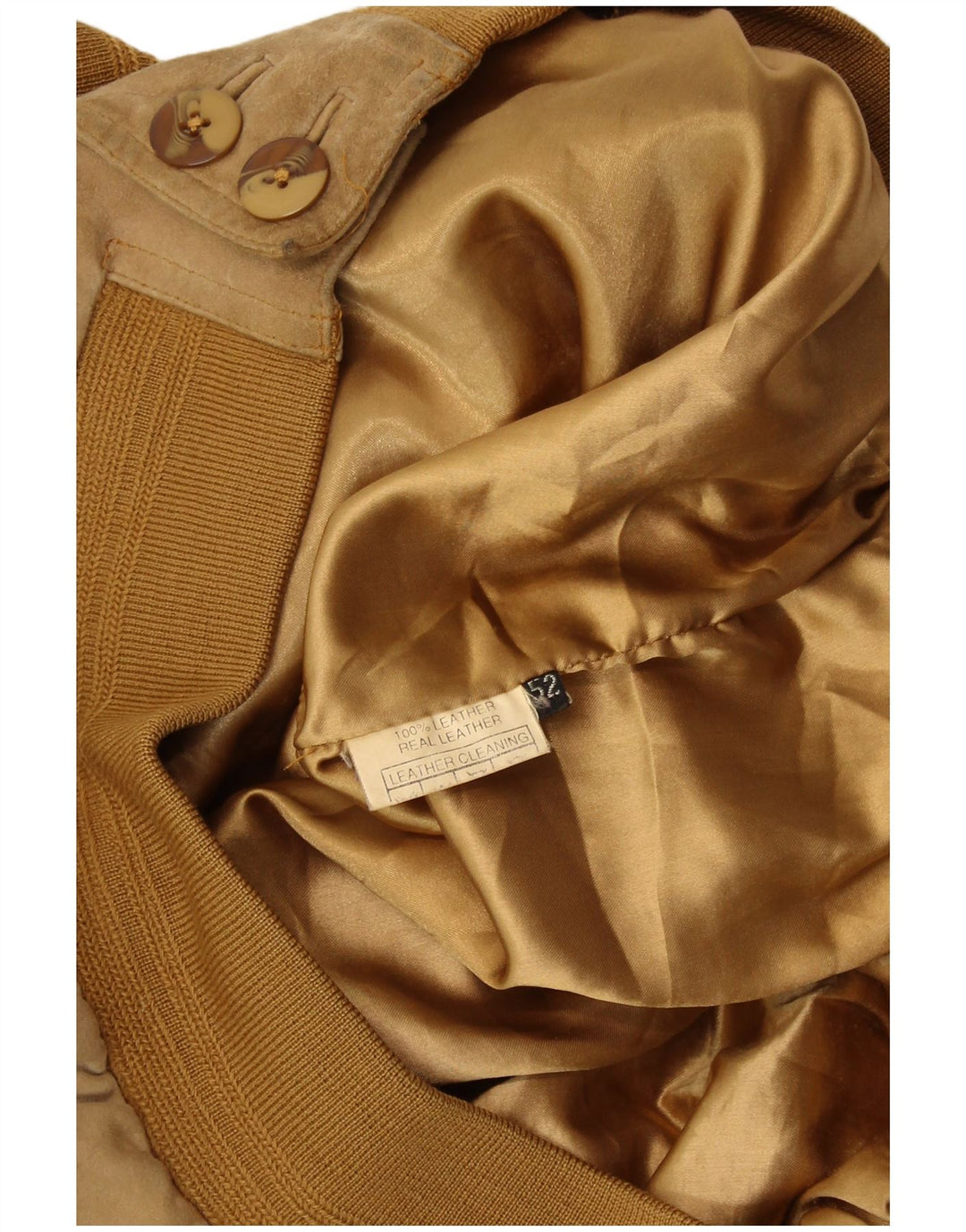 VINTAGE Herren Wildleder Bomberjacke IT 52 XL Beige Leder