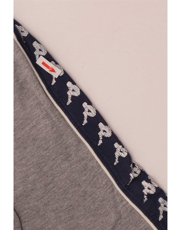 Kappa Damen Grafik-Sweatshirt-Pullover UK 14 Mittelgrauer Farbblock