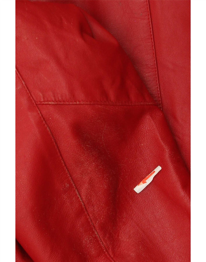 Yuppie Damen Crop Lederjacke EU 40 Mittelrot