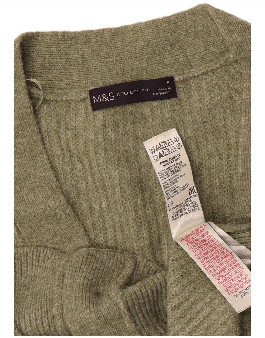 Marks & SPENCER Damen-Strickjacke in Übergröße, Gr. 10, Größe S, Grün