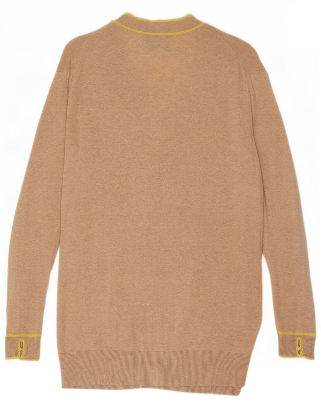 Massimo Dutti Damen-Cardigan-Pullover UK 12 Mittelbeige gefleckte Baumwolle
