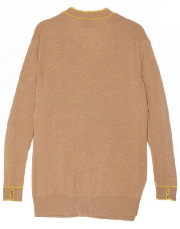 Massimo Dutti Damen-Cardigan-Pullover UK 12 Mittelbeige gefleckte Baumwolle