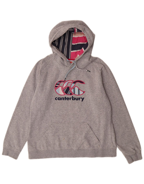 CANTERBURY Damen-Kapuzenpullover mit Grafik, UK 14, Größe L, Grau, Baumwolle