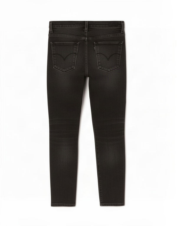 Levi's Damen Crop Skinny Jeans W24 L24 Schwarze Baumwolle