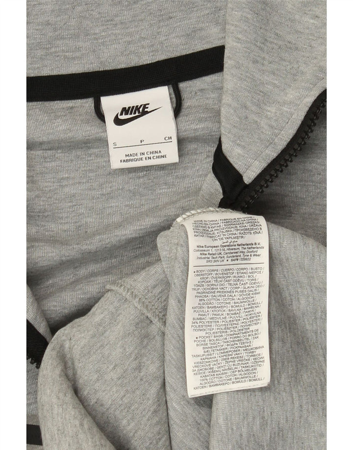 Nike Herren-Kapuzenpullover mit Reißverschluss, klein, grau gefleckte Baumwolle