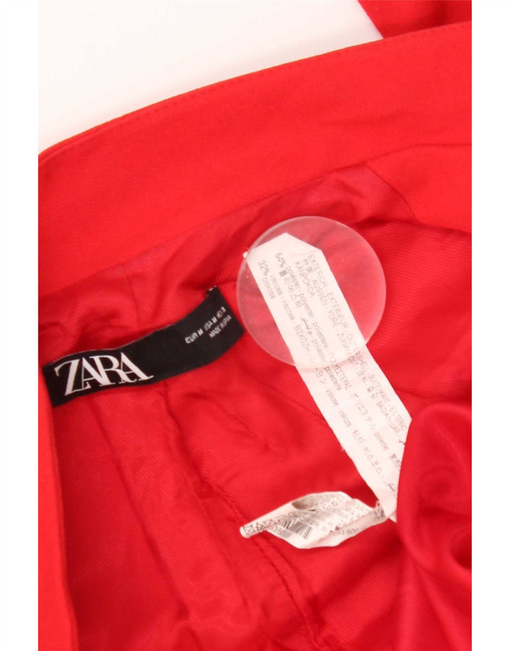 Zara Damen Blazer Jacke UK 14 Mittelrotes Polyester
