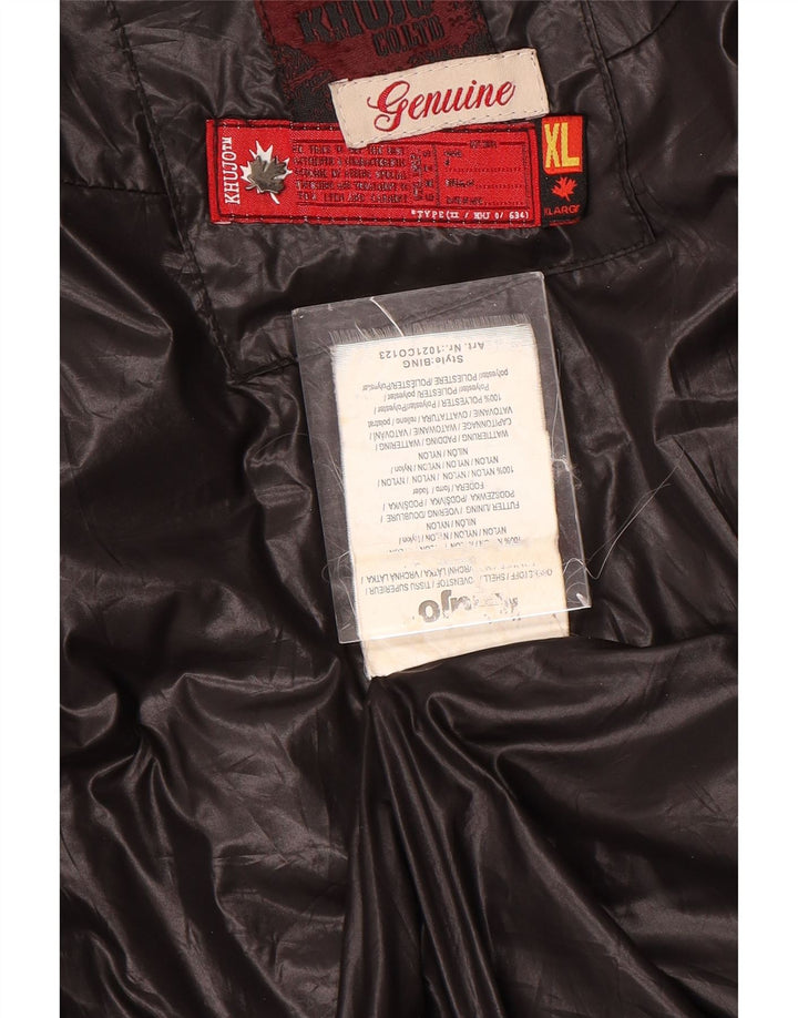 KHUJO Damen Wattierter Mantel UK 18 XL Schwarzes Nylon
