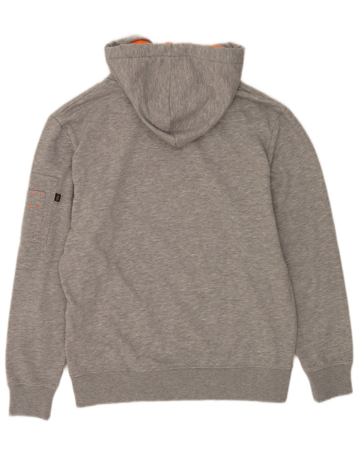 Alpha Industries Herren-Kapuzenpullover mit Grafik, mittelgrau gesprenkelte Baumwolle