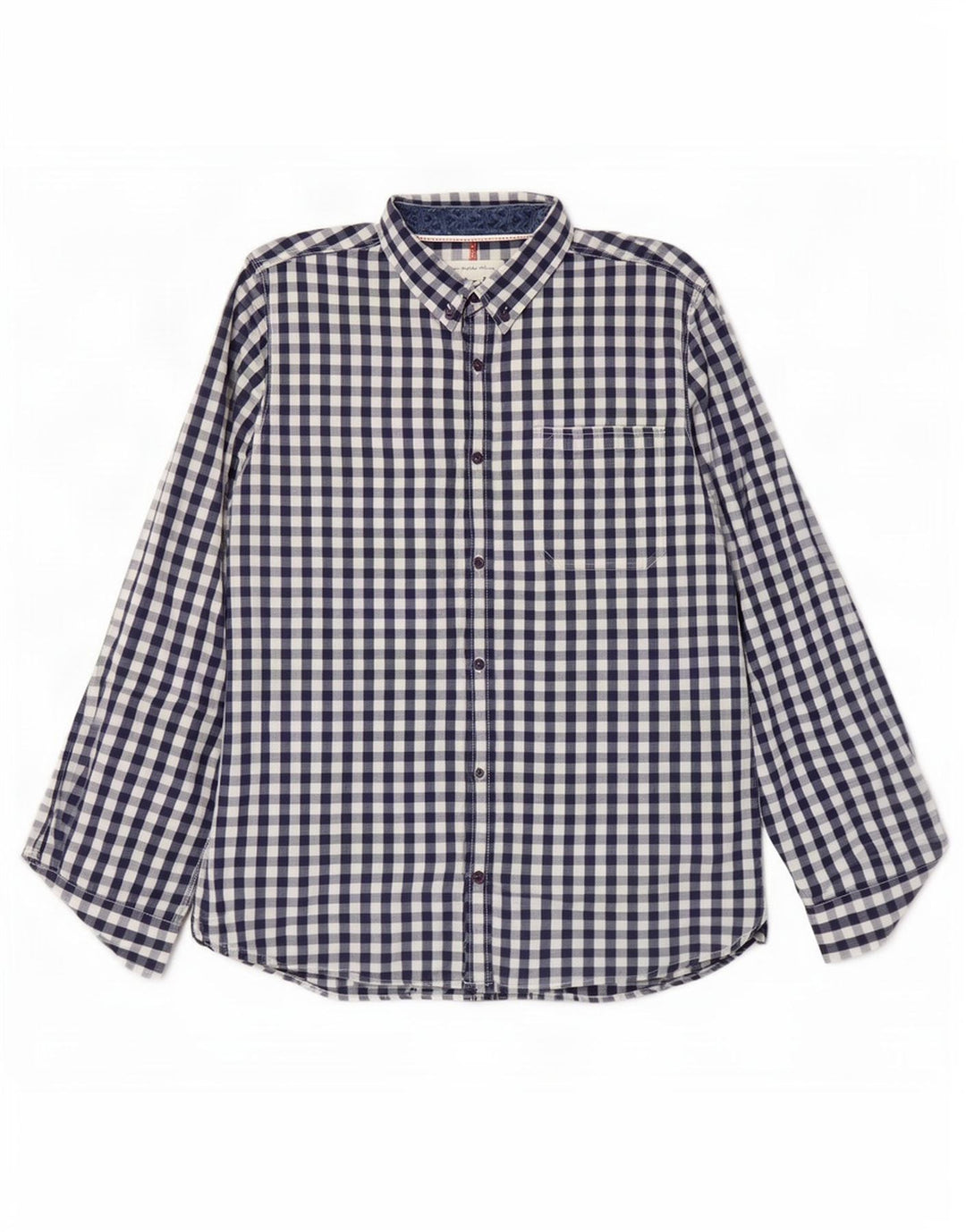 Weird Fish Herrenhemd XL, marineblau, Gingham-Baumwolle