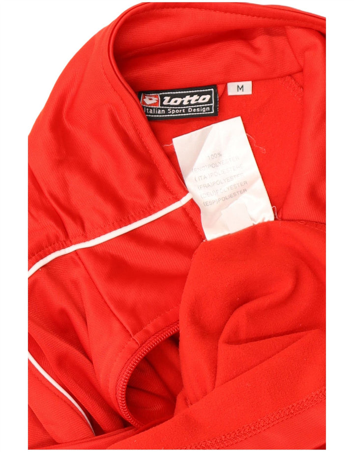 LOTTO Damen-Trainingsanzug-Top-Jacke UK 14 Mittelrotes Colourblock-Polyester