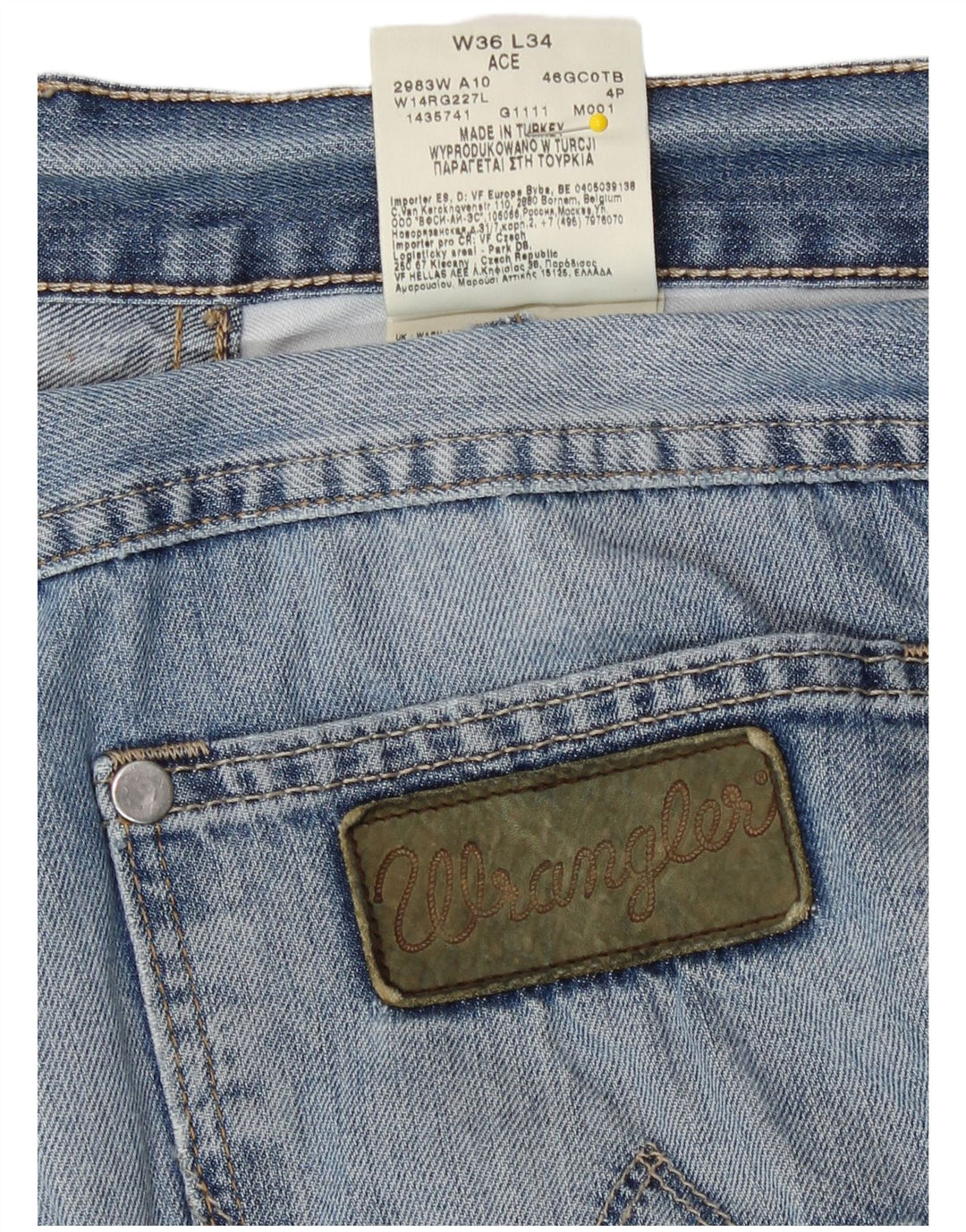 Wrangler Herren Straight Jeans W36 L31 Blaue Baumwolle