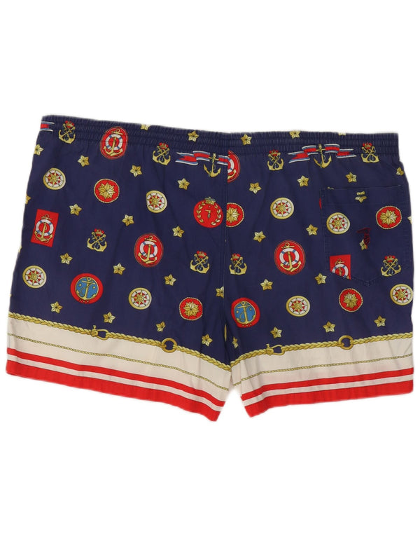 Trussardi Herren-Badeshorts mit Grafik, Größe 54, XL, Marineblau, Baumwolle