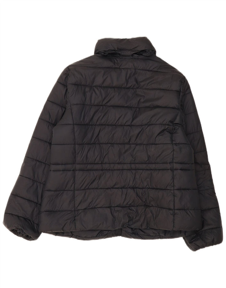 Marks & Spencer Wattierte Damenjacke mit Kapuze, UK 16, Größe L, Schwarz, Polyester