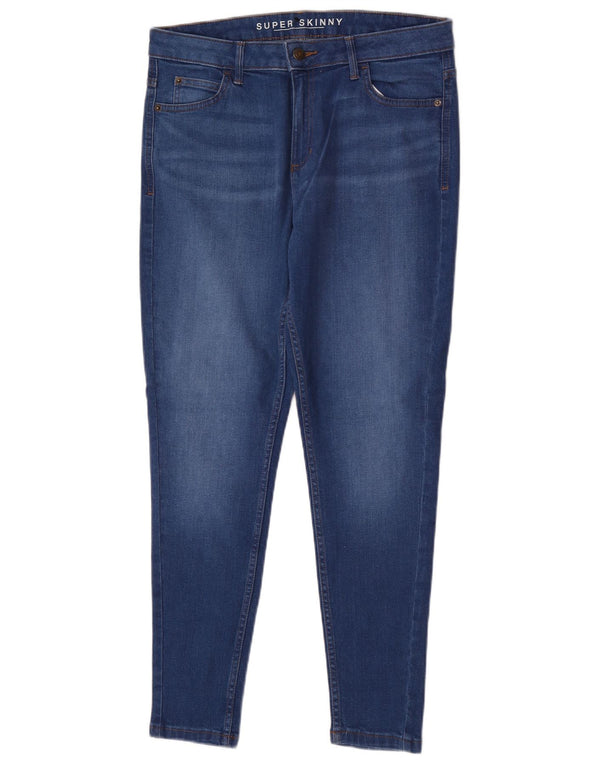 Marks & Spencer Damen Super Skinny Jeans UK 14 Large W32 L27 Blaue Baumwolle