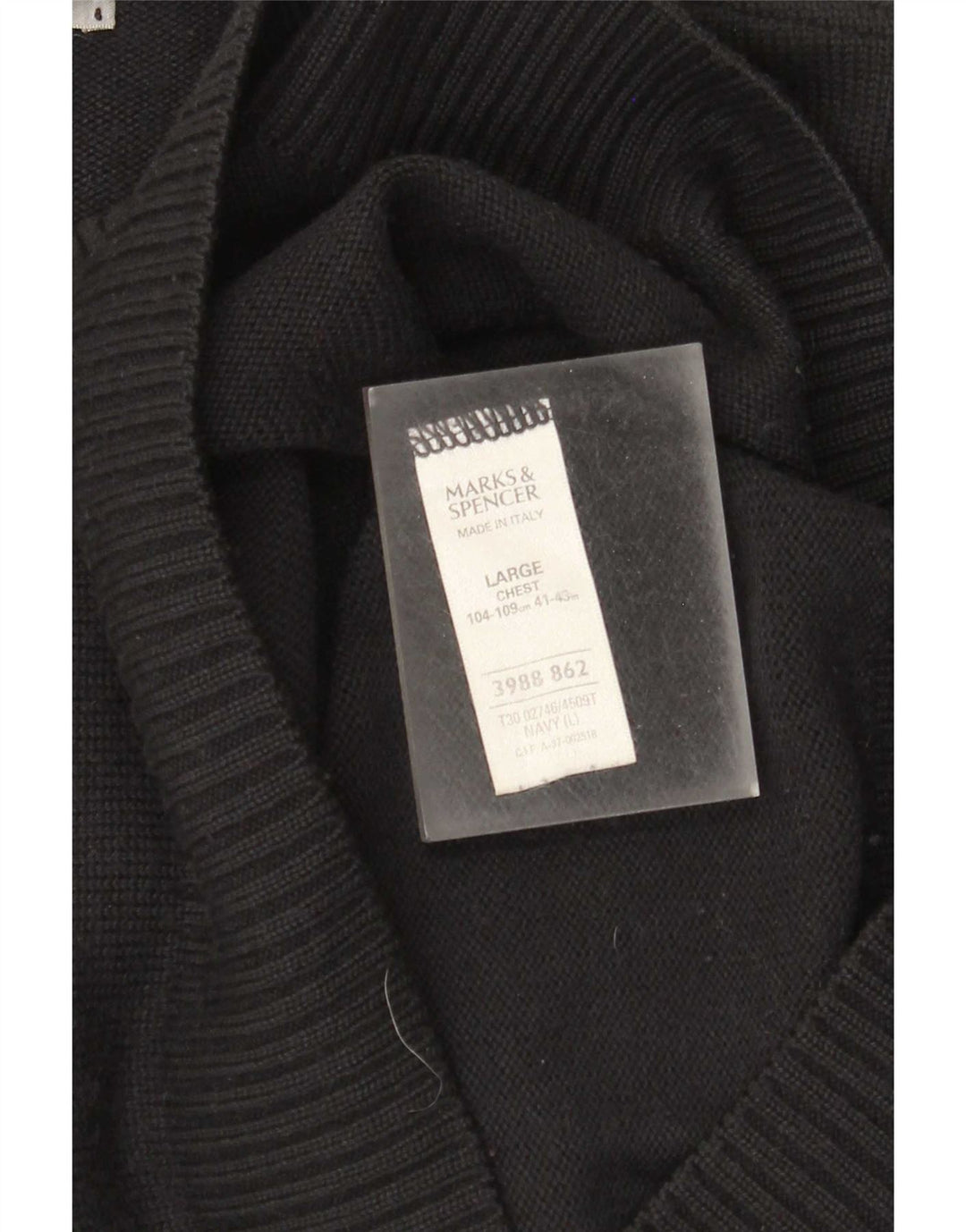 Marks & Spencer Herren-Pullover mit Rundhalsausschnitt, groß, Marineblau, Acryl