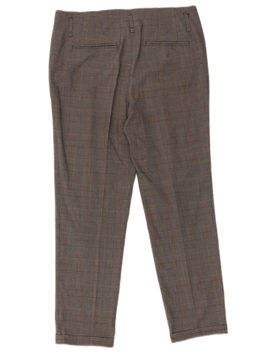 Schmale, verkürzte Hose für Damen von Zara, Größe S, W26, L25, Grau mit Hahnentrittmuster