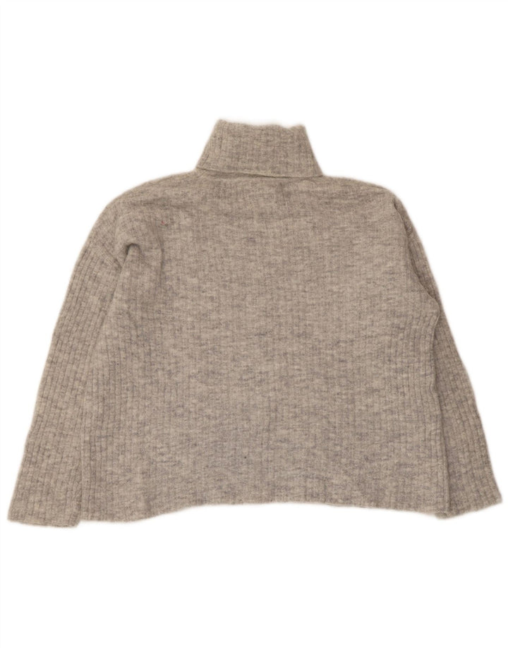 Massimo Dutti Damen-Pullover mit Rollkragen, übergroß, Gr. 10, Größe S, Grau