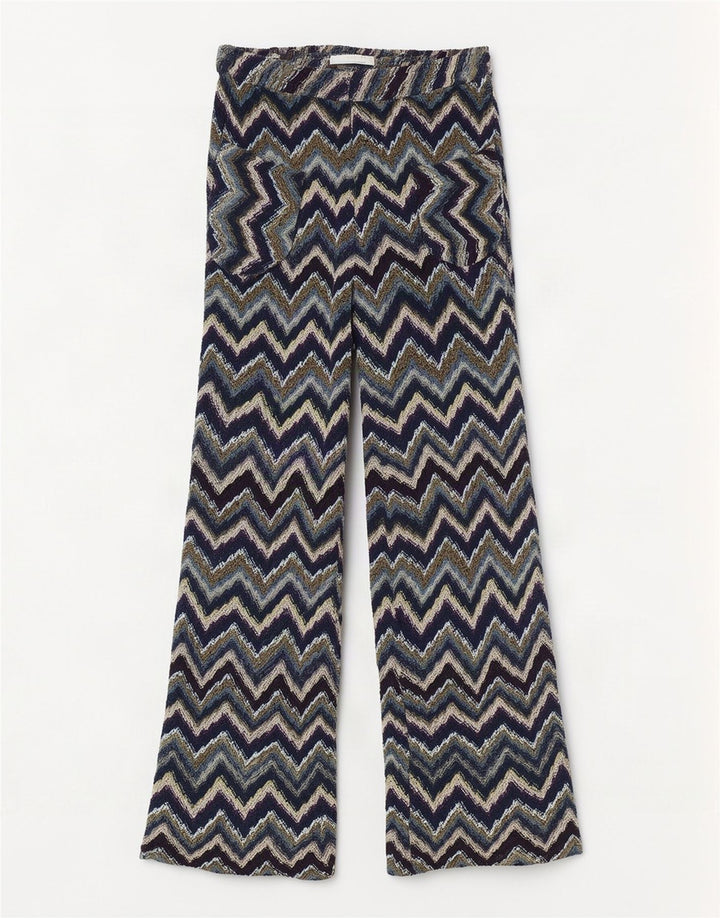 Vintage Damen Flare Freizeithose W26 L30 Mehrfarbiger Chevron