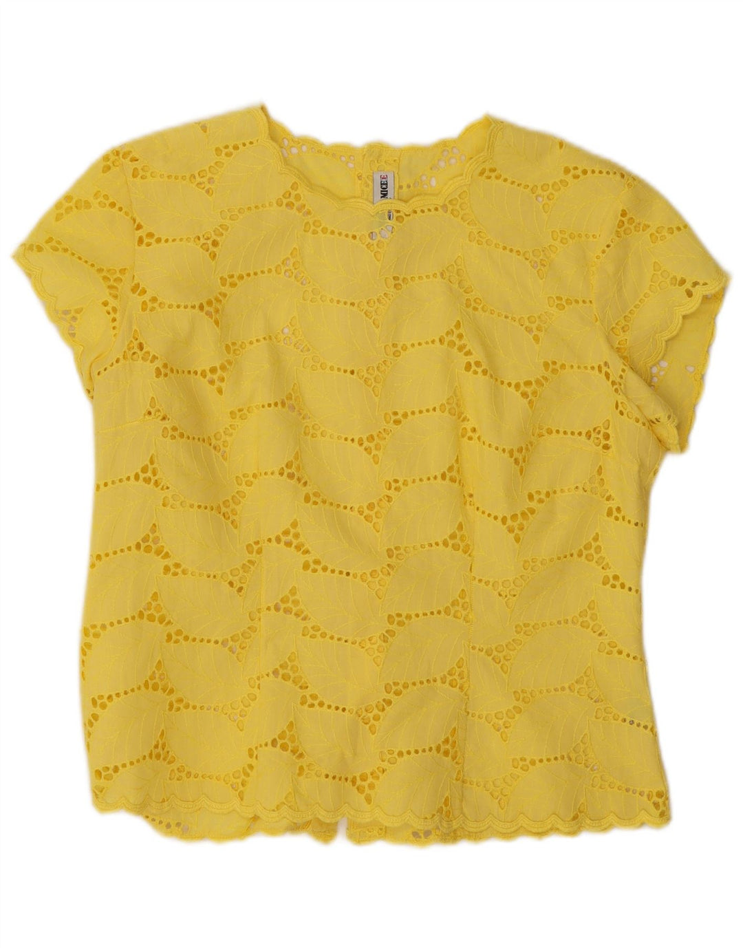 Naracamicee Damen-Blusenoberteil, UK-Größe 44, groß, gelbes Blumenmuster, Polyester