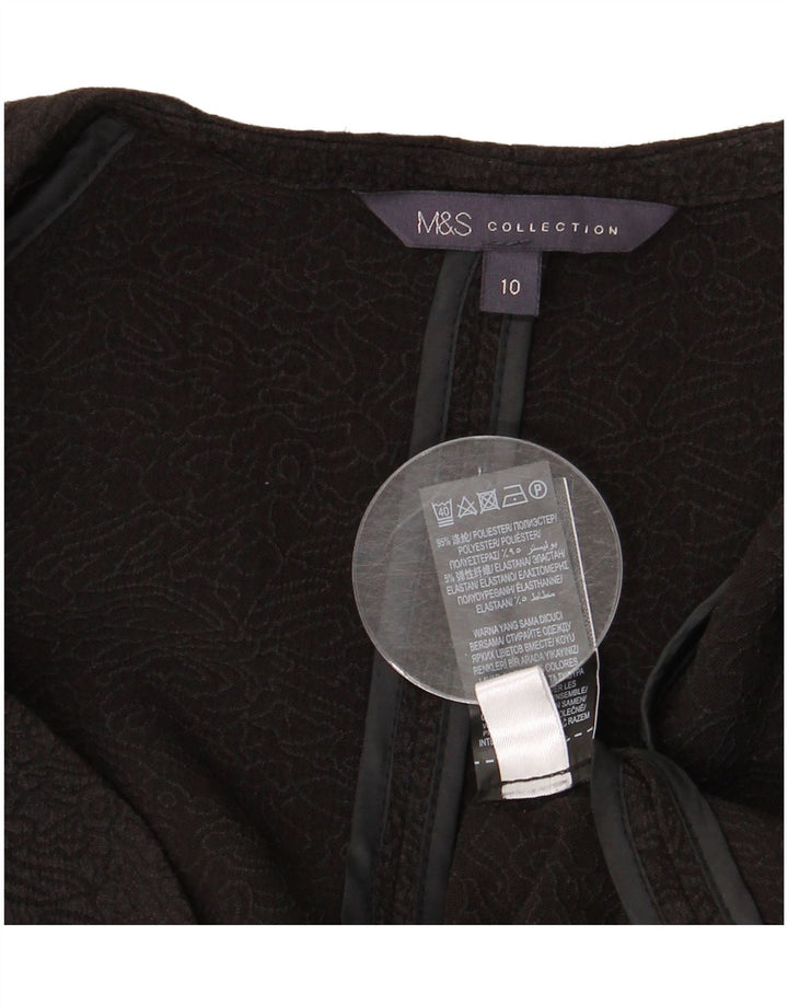 MARKS & SPENCER Offene Damen-Blazerjacke mit 3/4-Ärmeln, Gr. 10, Schwarz