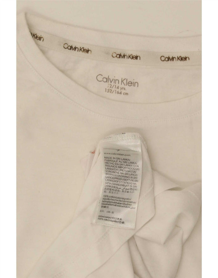 Calvin Klein Jungen Regular T-Shirt Top 12–13 Jahre weiße Baumwolle