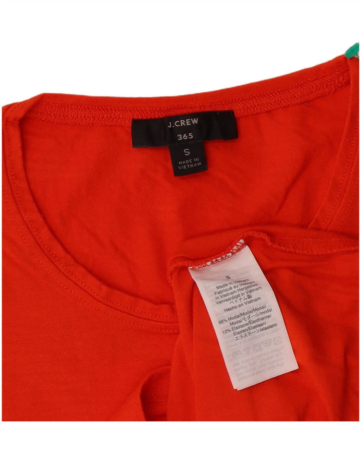 J. CREW Damen 365 T-Shirt Top UK 10 Small Orange Modal
