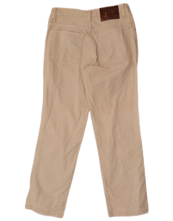 Vintage Herren gerade Freizeithose IT 48 Medium W30 L29 Beige Baumwolle
