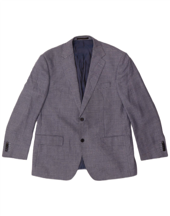 Marks & Spencer Herren-Kurzblazer, Größe 42, Blau, Hahnentrittmuster