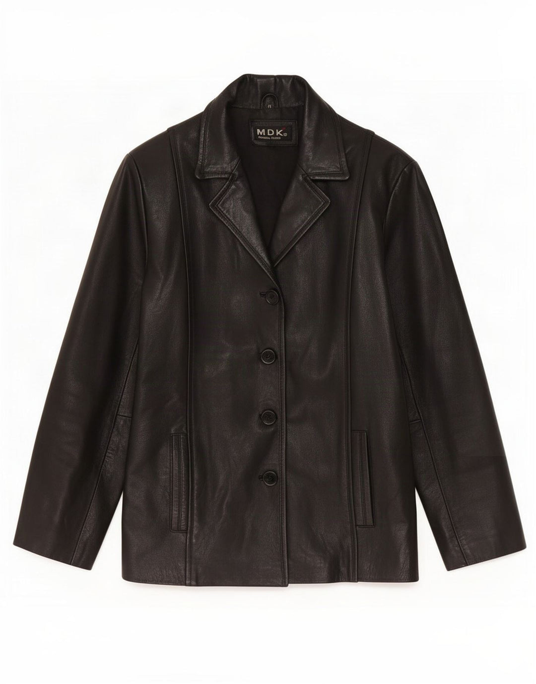 MDK Damen Lederjacke UK 12 Medium Schwarz