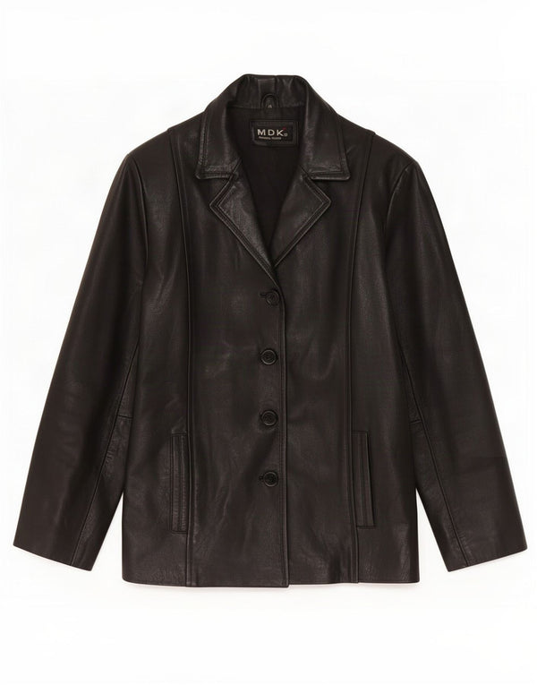 MDK Damen Lederjacke UK 12 Medium Schwarz