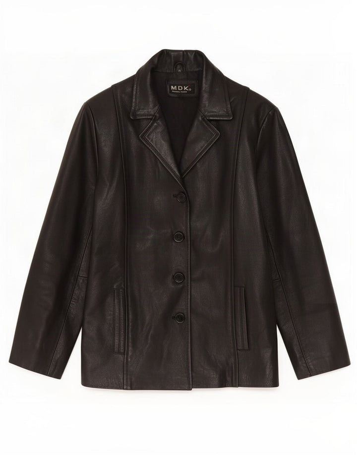 MDK Damen Lederjacke UK 12 Medium Schwarz