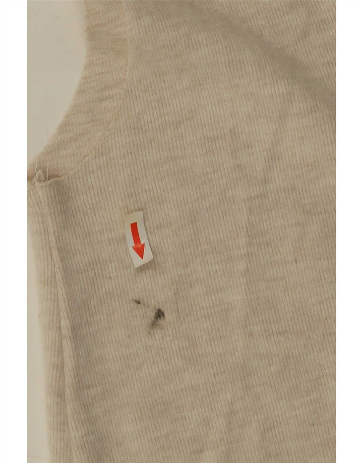 Zara Damen Weste Tank Top UK 14 Large Beige Polyester
