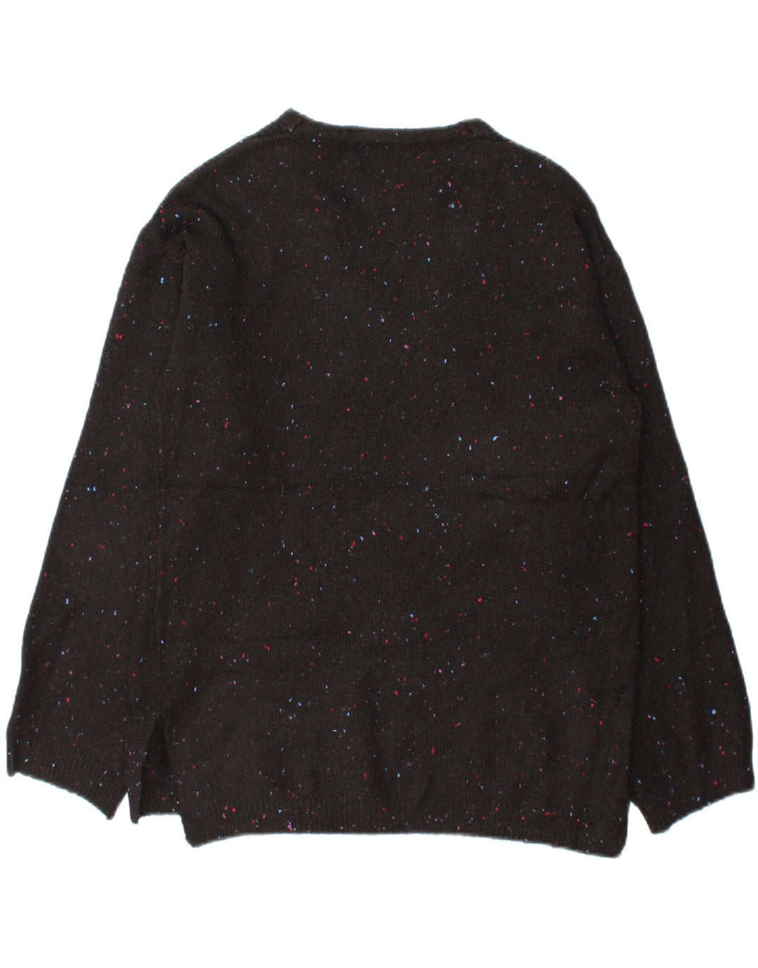 MARKS & SPENCER Womens V-Neck Jumper Sweater UK 10 Small Black Flecked Vintage Marks & Spencer and Second-Hand Marks & Spencer from Messina Hembry 