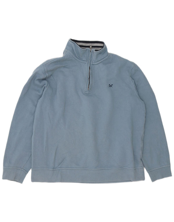 Crew Clothing Herren-Sweatshirt mit Reißverschluss, 2XL, Blau, Baumwolle