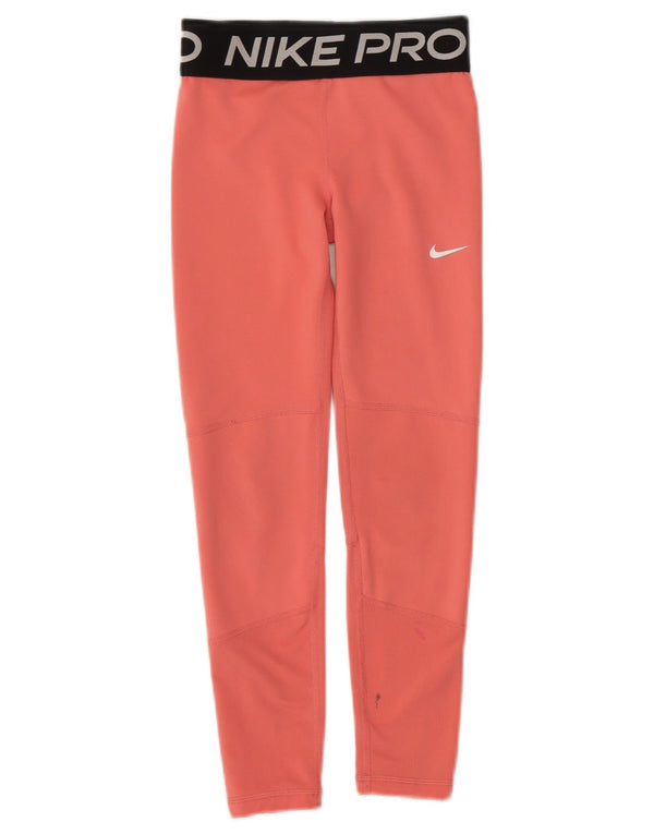 Nike Dri Fit Grafik-Leggings für Mädchen, 8–9 Jahre, Größe S, Rosa, Farbblock