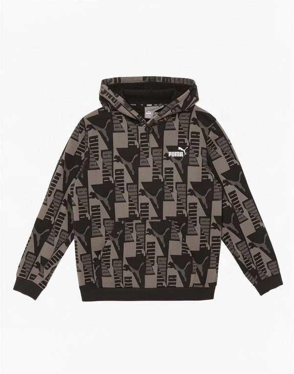 Puma Mens Graphic Hoodie Jumper XL Grey Colourblock Cotton