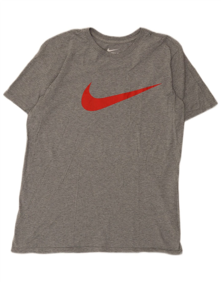 Nike Herren Athletic Cut Graphic T-Shirt-Oberteil aus mittelgrauer Baumwolle