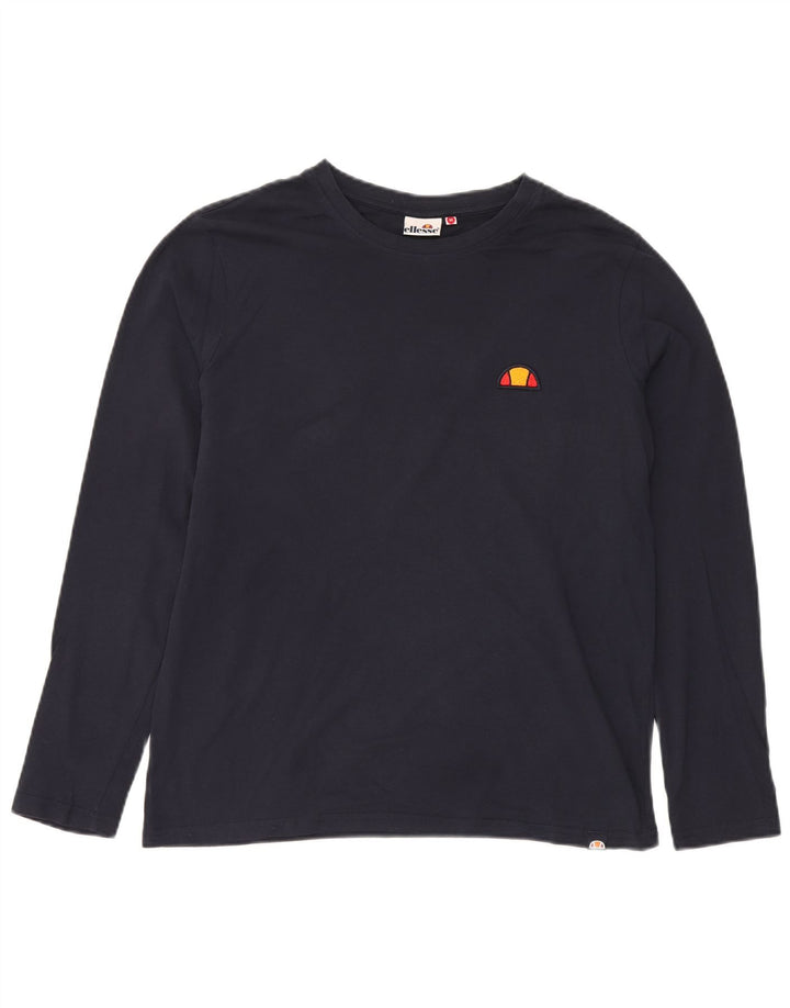 Ellesse Herren-Top aus Baumwolle, langärmelig, mittelgroß, Marineblau