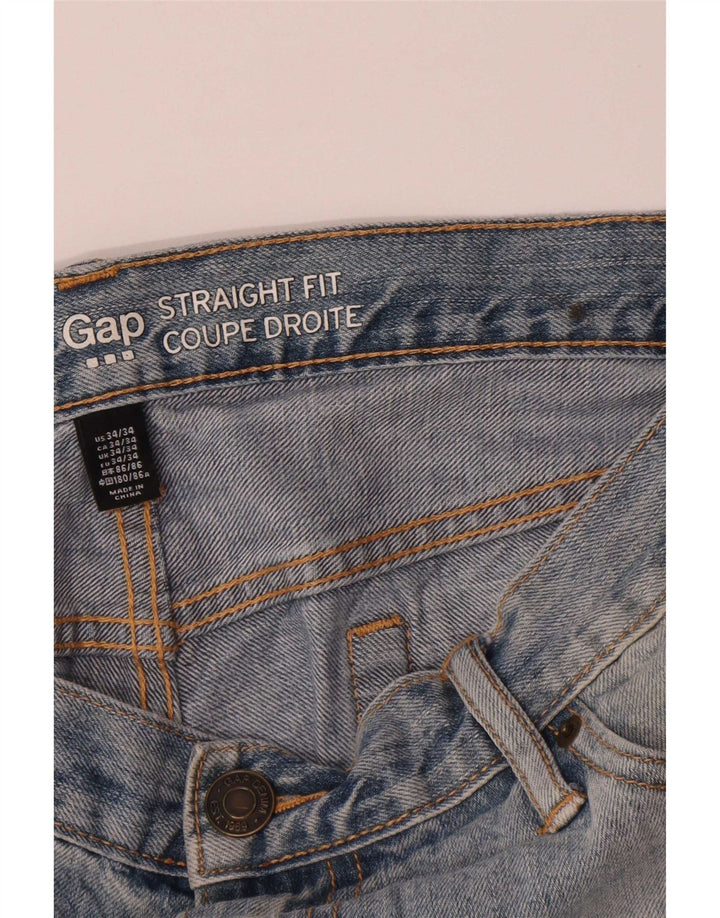 Gap Herren Straight Jeans W34 L34 Blaue Baumwolle