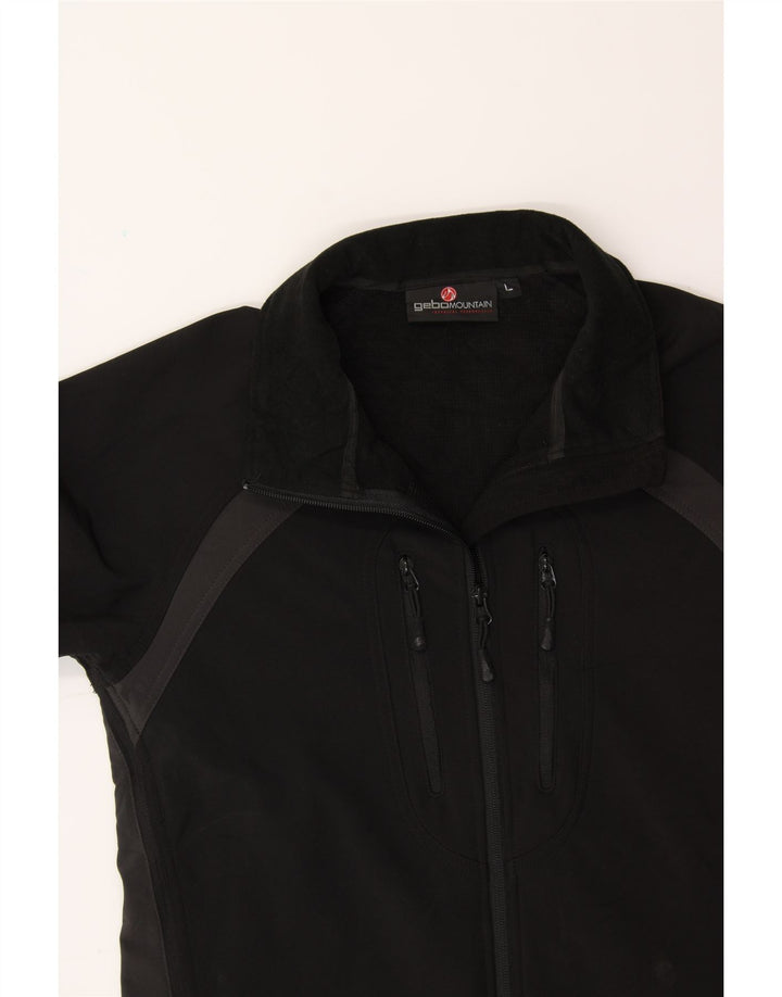 VINTAGE Womens Windbreaker Jacket UK 16 Large Black Colourblock Polyester Vintage Vintage and Second-Hand Vintage from Messina Hembry 