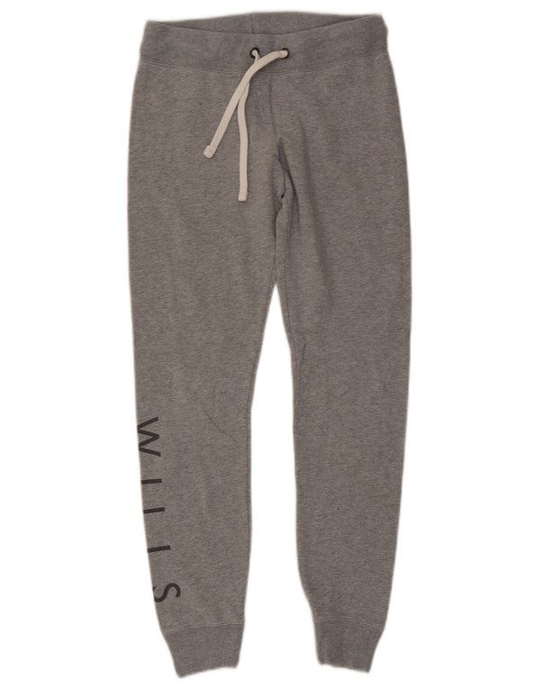 Jack Wills Damen-Trainingsanzughose mit Grafik, Jogginghose, UK 6, XS, Grau, Baumwolle