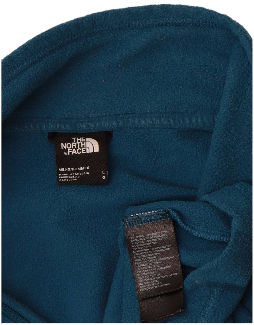 The North Face Herren-Fleecepullover mit Reißverschluss am Hals, großes, blaues Polyester