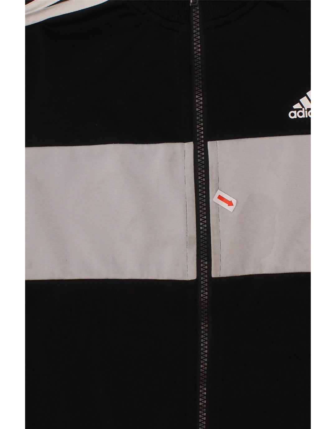 ADIDAS Boys Tracksuit Top Jacket 11-12 Years Black Colourblock Polyester