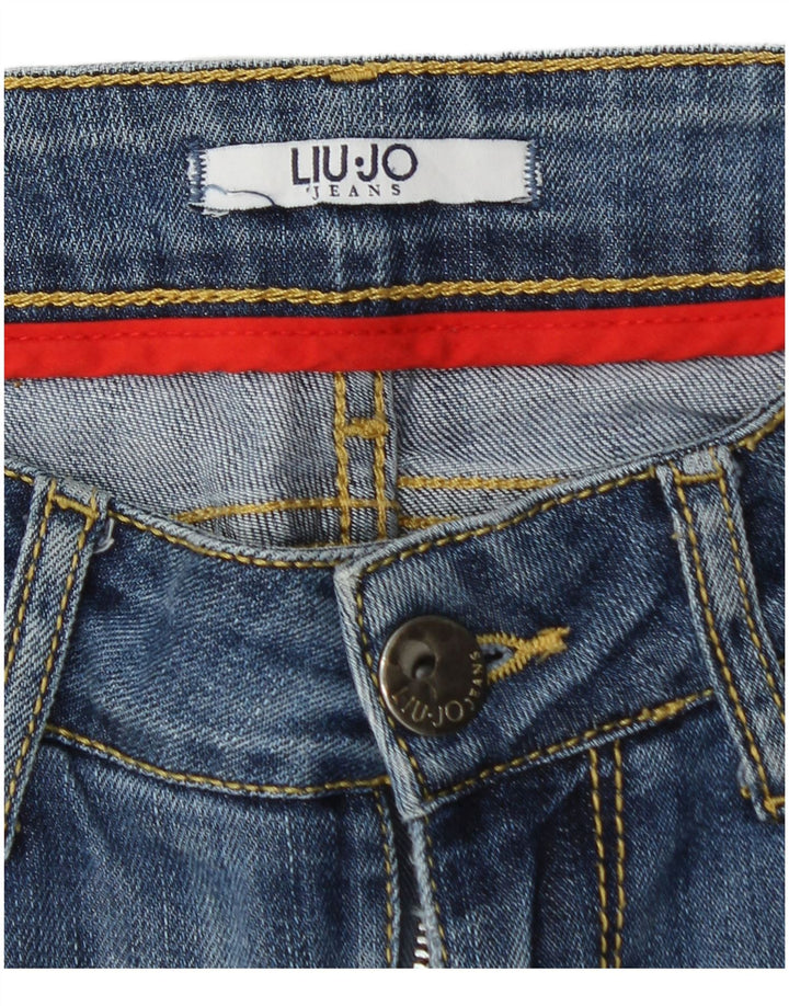 LIU JO Damen Distressed Skinny Jeans W26 L30 Blau