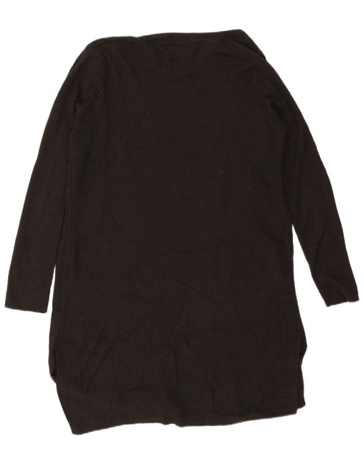 Marks & Spencer Damen Longline Open Cardigan Pullover UK 16 Large Schwarz
