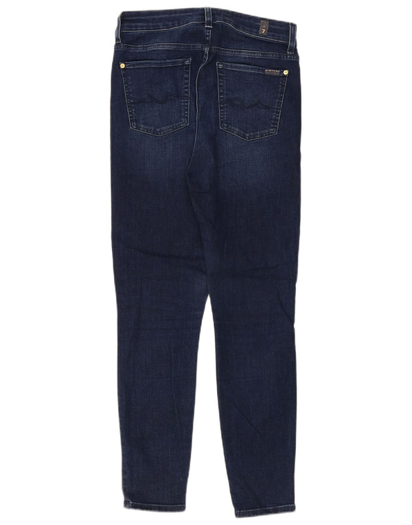 7 For All Mankind Damen Skinny Jeans W29 L28 Marineblaue Baumwolle